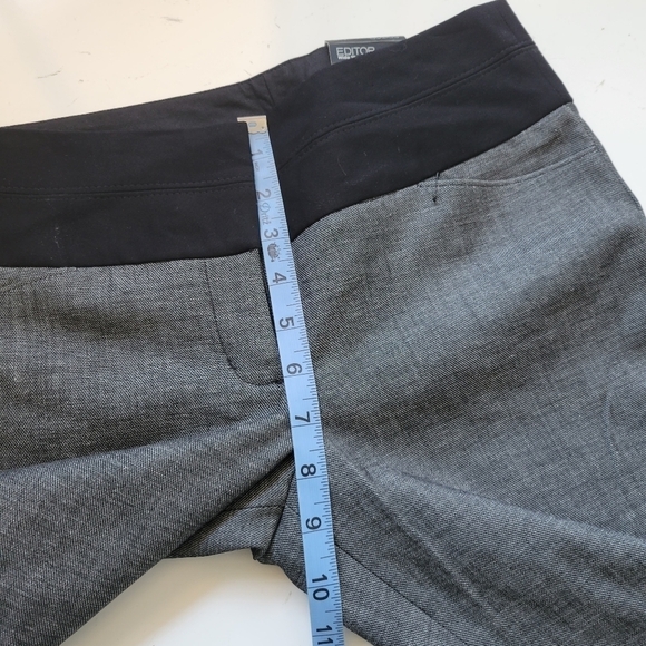 Express Editor Wide Waistband Low-rise Flare Dress Pants 00R in Grey NWOT - Picture 9 of 10